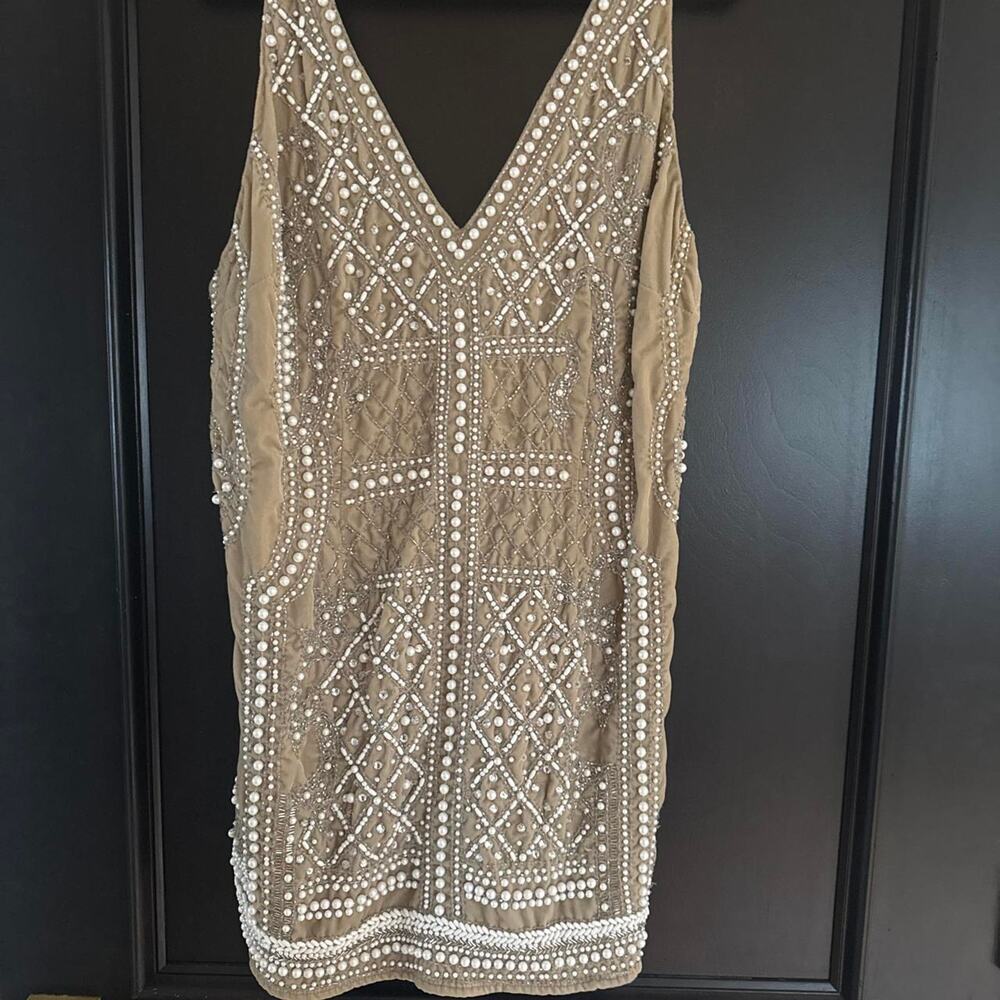 Asos design pearl velvet embellished